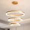 Gold 3 Rings 180W Modern Luxury Ring Pendant Light Adjustable Water Ripple LED Chandelier