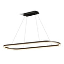 Modern Minimalist Oval Pendant Light Adjustable LED Chandelier Black