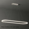 Modern Minimalist Oval Pendant Light Adjustable LED Chandelier White