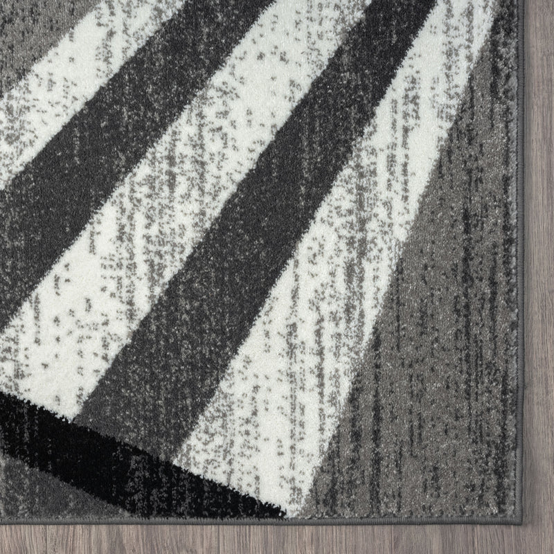 Adore Geometric Textural Rug - Grey - 200x200