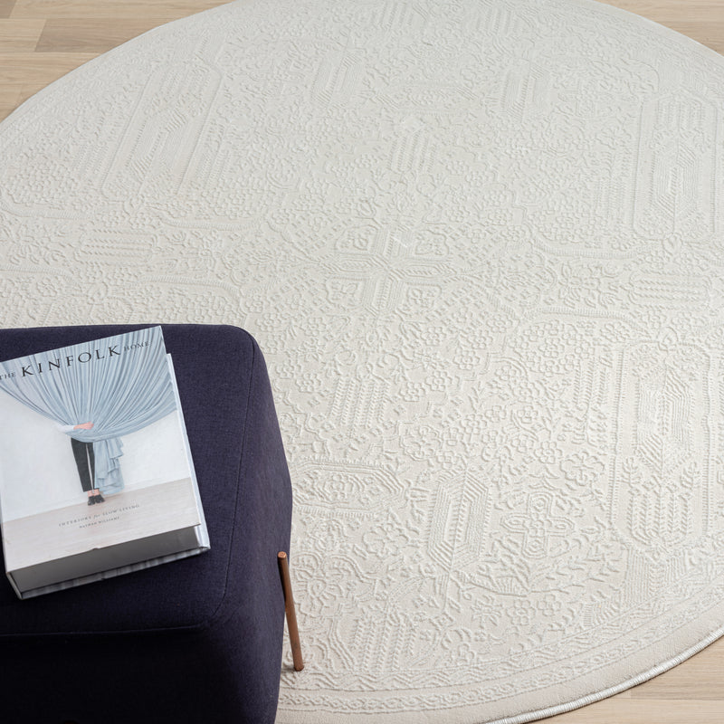 Grande Jacquard Rug - Ivory - 300x400