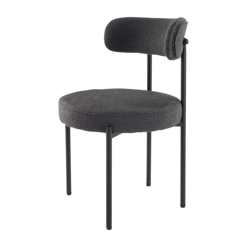 Charcoal Chic Boucle Elsa Dining Chairs