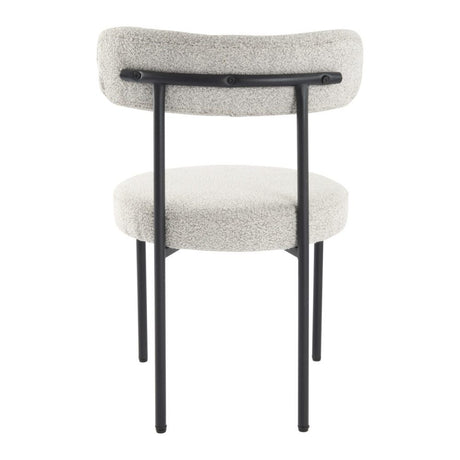 Luxe Boucle Cushioned Elsa Dining Chairs in Arctic White