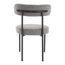 Plush Boucle Cushioned Elsa Dining Chairs in Slate Grey