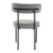 Plush Boucle Cushioned Elsa Dining Chairs in Slate Grey