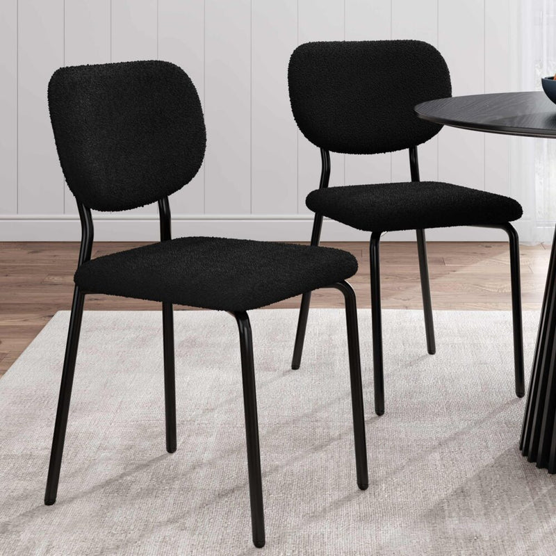 Charcoal Charm Armless Dining Chair Duo