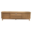 160cm Entertainment Unit Ribbed Natural