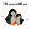 2X Plush Penguin Keychain Or Doll With Sound Activation BLACK