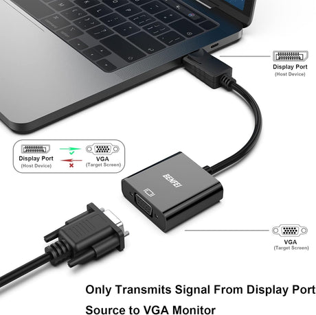 BENFEI DisplayPort to VGA,Gold-Plated Uni-directional Adapter