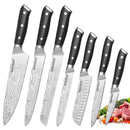 Warmot 7-Piece High Carbon Stainless Steel Cooking Knife Triple Riveted Handle with Gift Box(997-7)