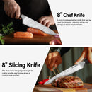 Warmot 7-Piece High Carbon Stainless Steel Cooking Knife Triple Riveted Handle with Gift Box(997-7)