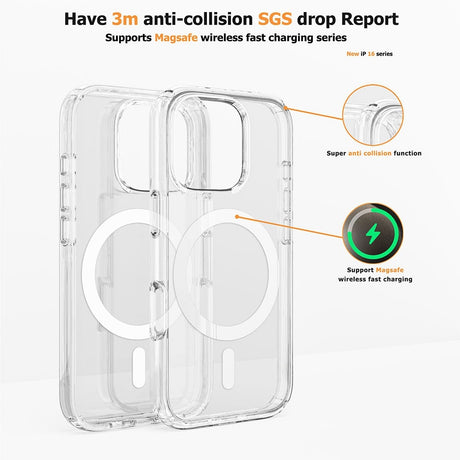 Ultimake Shockproof Transparent Magsafe Cover Case for iPhone 16