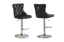 Sahara Black Barstool with Silver Stand -Set of 2