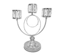 Trio Crystal Candle Holder - Silver