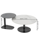 Interior Ave - Halo Two Piece Coffee Table Set - White Stone & Tempered Glass