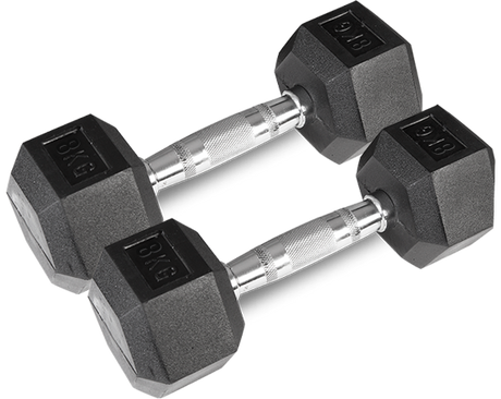 CORTEX Hex Dumbbell 56kg Set with Stand (4, 6, 8, 10kg Pairs)