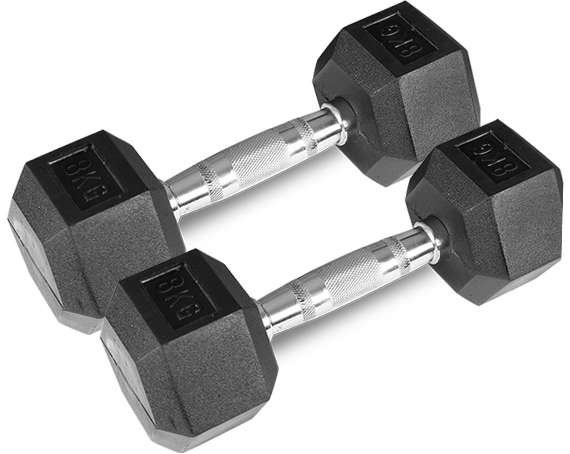 CORTEX Hex Dumbbell 56kg Set with Stand (4, 6, 8, 10kg Pairs)