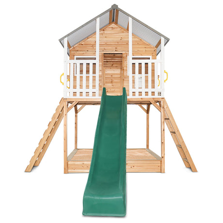 Lifespan Kids Winchester Cubby House with Elevation Platform and Green Slide