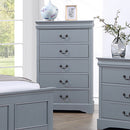 4 Pieces Bedroom Suite in Solid Wood & MDF King Size Grey Colour Bed, Bedside Table & Tallboy