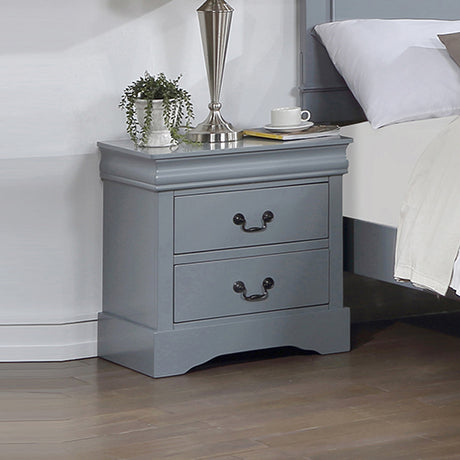 5 Pieces Bedroom Suite in Solid Wood & MDF King Size Grey Colour Bed, Bedside Table, Dresser & Tallboy