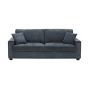 3 Seater Sofa Set Polyester Fabric Charcoal Multilayer Two Pillows Individual Pocket Spring