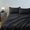 CleverPolly Vintage Washed Microfibre Sheet Set with 1 Pillowcase - Black - Single