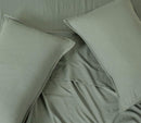 CleverPolly Vintage Washed Microfibre Sheet Set with 1 Pillowcase - Khaki Green - Single