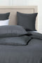 CleverPolly 100% Premium Waffle Microfibre Quilt Cover Set (3Pcs) - Dark Grey - Double