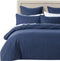 CleverPolly 100% Premium Waffle Microfibre Quilt Cover Set (3Pcs) - Indigo - Double