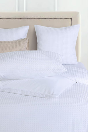 CleverPolly 100% Premium Waffle Microfibre Quilt Cover Set (3Pcs) - White - Double