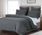 CleverPolly 100% Premium Waffle Microfibre Quilt Cover Set (3Pcs) - Dark Grey - Queen