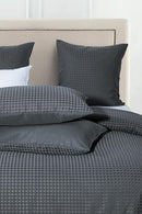 CleverPolly 100% Premium Waffle Microfibre Quilt Cover Set (3Pcs) - Dark Grey - Queen