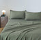 CleverPolly Vintage Washed Microfibre Sheet Set with 2 Pillowcases - Khaki Green - Queen