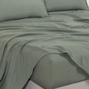 CleverPolly Vintage Washed Microfibre Sheet Set with 2 Pillowcases - Khaki Green - Queen