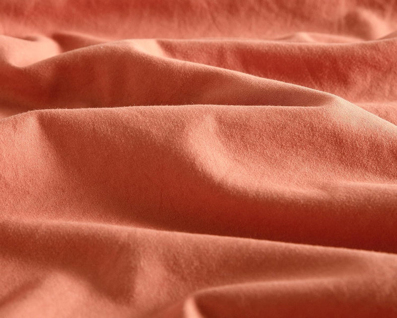 CleverPolly Vintage Washed Microfibre Sheet Set with 2 Pillowcases - Terracotta - Queen