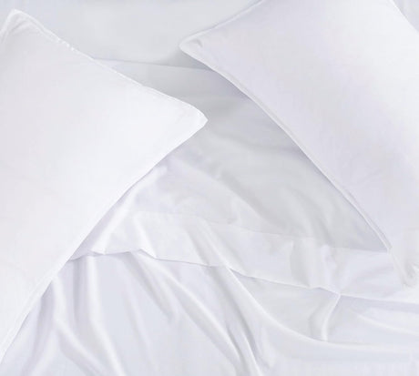 CleverPolly Vintage Washed Microfibre Sheet Set with 2 Pillowcases - White - Queen