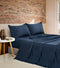 CleverPolly Vintage Washed Microfibre Sheet Set with 2 Pillowcases - Navy - King