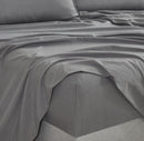 CleverPolly Vintage Washed Microfibre Sheet Set with 1 Pillowcase - Grey - King Single