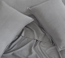 CleverPolly Vintage Washed Microfibre Sheet Set with 1 Pillowcase - Grey - King Single