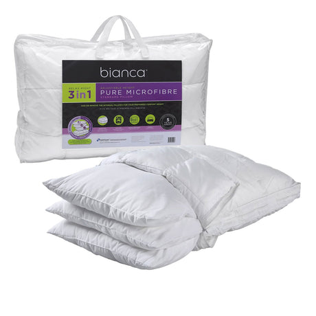 Bianca 1150g Relax Right Pure Microfiber 3 in 1 Adjustable Standard Pillow 49 x 72cm