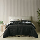 Bianca Acacia Charcoal Vintage Washed Cotton Quilt Cover Set King