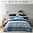 Bianca Amata Blue Cotton Sateen Quilt Cover Set King