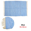 Large Chindi Cotton Handmade Floor Mat with Tassels 90 x 150 cm Blue