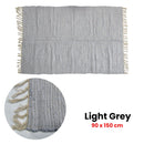 Large Chindi Cotton Handmade Floor Mat with Tassels 90 x 150 cm Light Grey