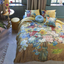 Bedding House Van Gogh Bouquet d'Anniversaire Gold Cotton Sateen Quilt Cover Set Queen