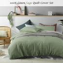 Accessorize 100% Linen Sage Quilt Cover Set Double