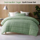 Accessorize Seersucker Sage Polyester Quilt Cover Set King