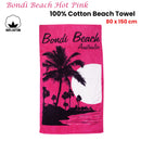 Aqua Blu Bondi Beach Pink 100% Cotton Beach Towel 80 x 150 cm