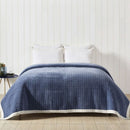 Private Collection Box Denim Blue Cotton Velvet Coverlet Queen/King