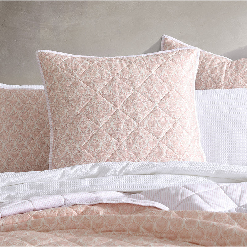 Logan and Mason Shelby Rose Cotton Rich Quilted Coverlet Set Single/Double